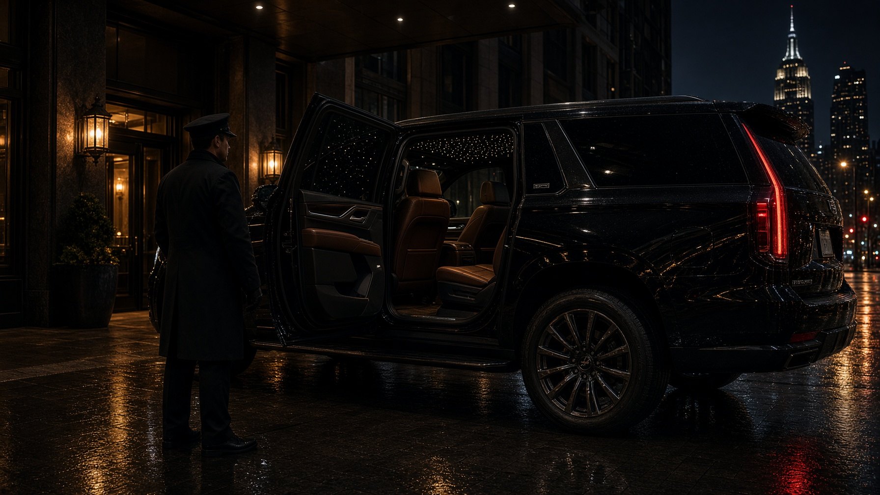 Black Cadillac Escalade exterior, Chicago